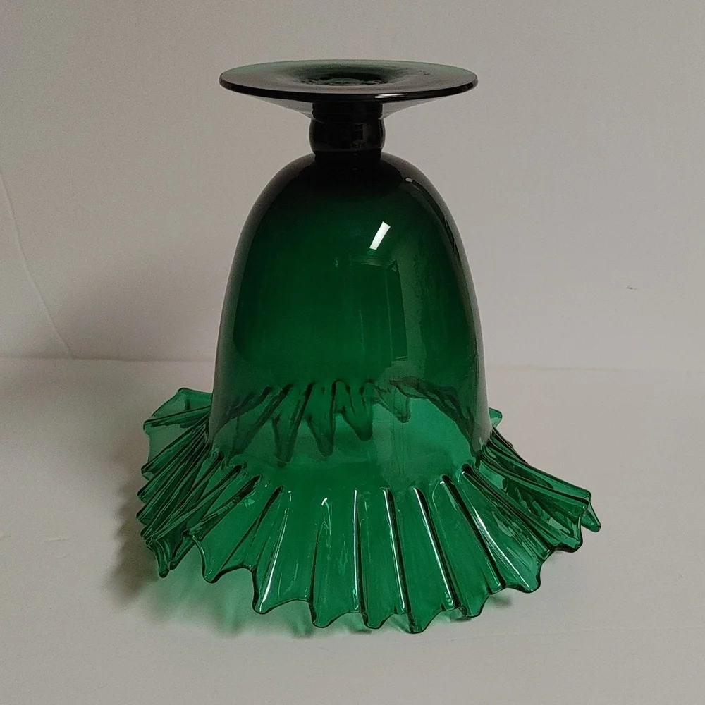 Blenko Emerald Green Art Glass Vase MCM